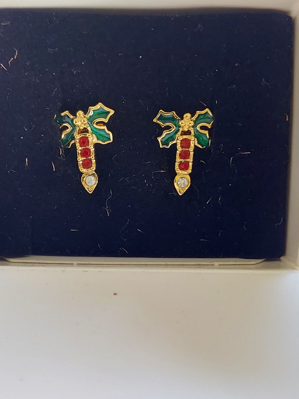 Vintage Avon Sparkling Christmad Candle Earrings